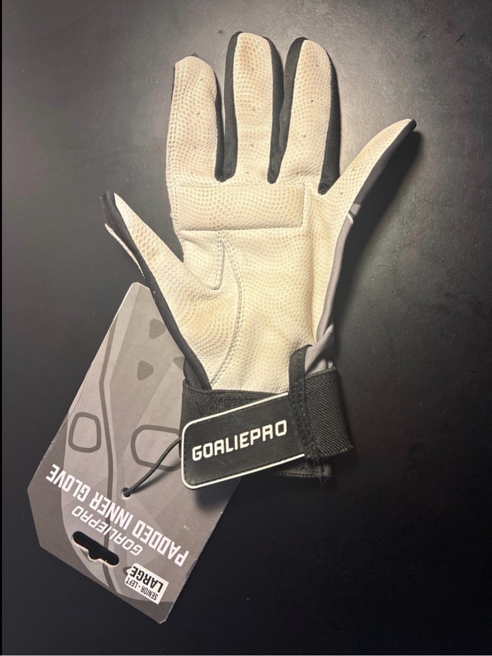 Beige and Black Goalkeeper Glove